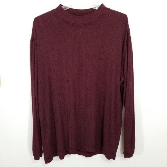 J. Ferrar Maroon Cotton Blend Pullover Sweatshirt - Picture 1 of 5